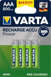 Varta Ready to Use AAA Ni-Mh 800 mAh ceruza akku 3+1db (56703101494)